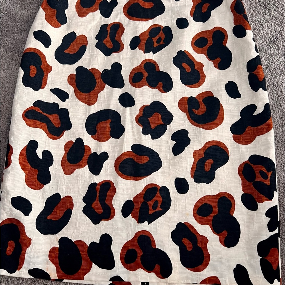 Talbots Black and Brown Animal Print Pencil Skirt